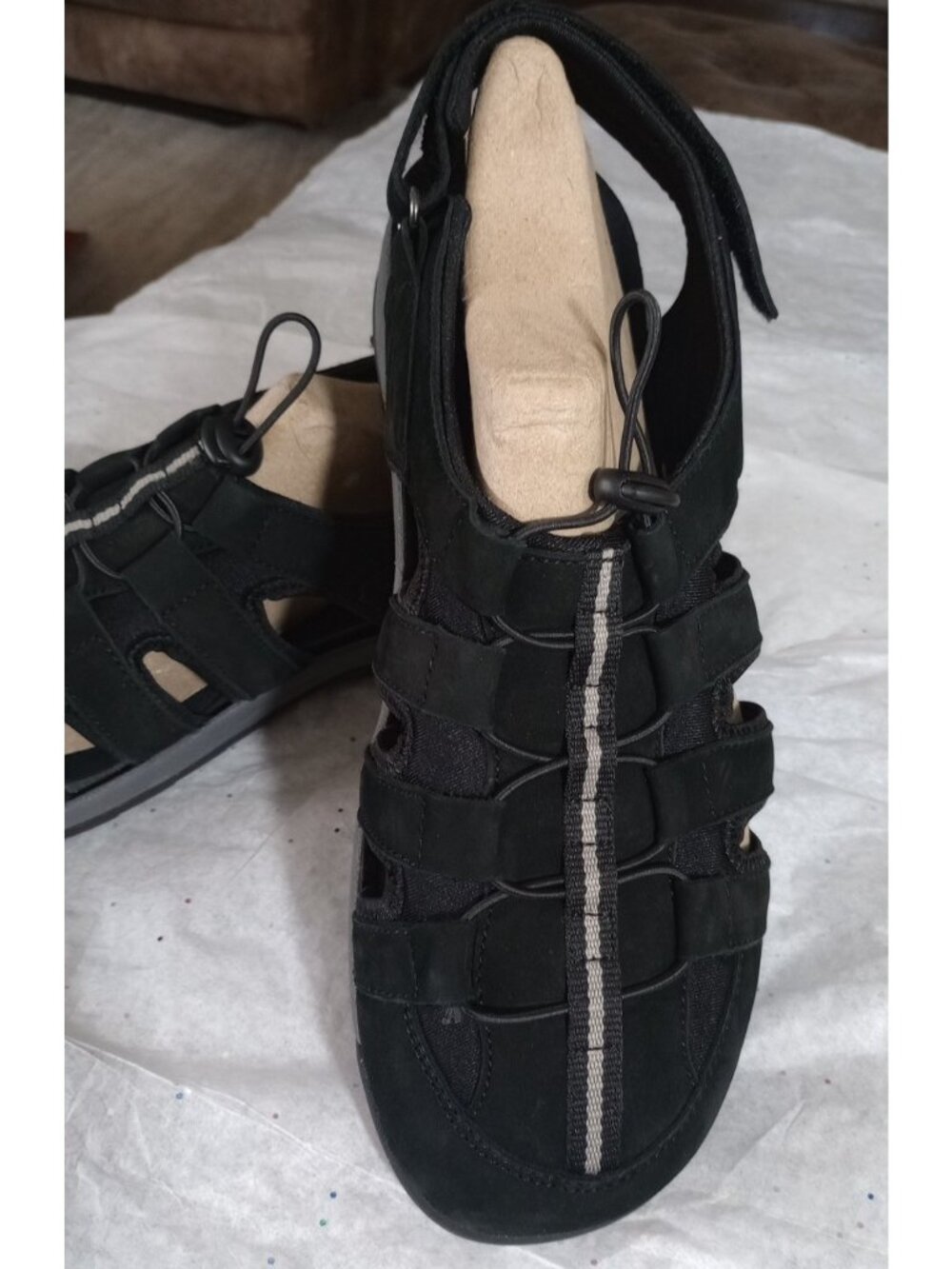 Barefoot Freedom Drew Element Sandals Black Nubuck-Sz 13 W